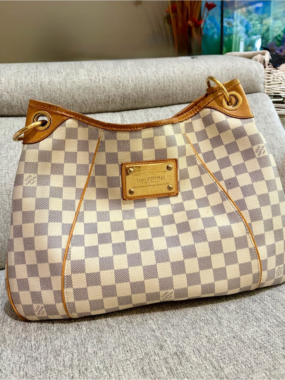 Louis Vuitton Galliera PM Damier Azur Shoulder Hobo Bag